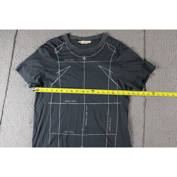 Golden Goose T Shirt Womens Small Gray Body Measurement GGDB 2015 Italy - Picture 6 of 7